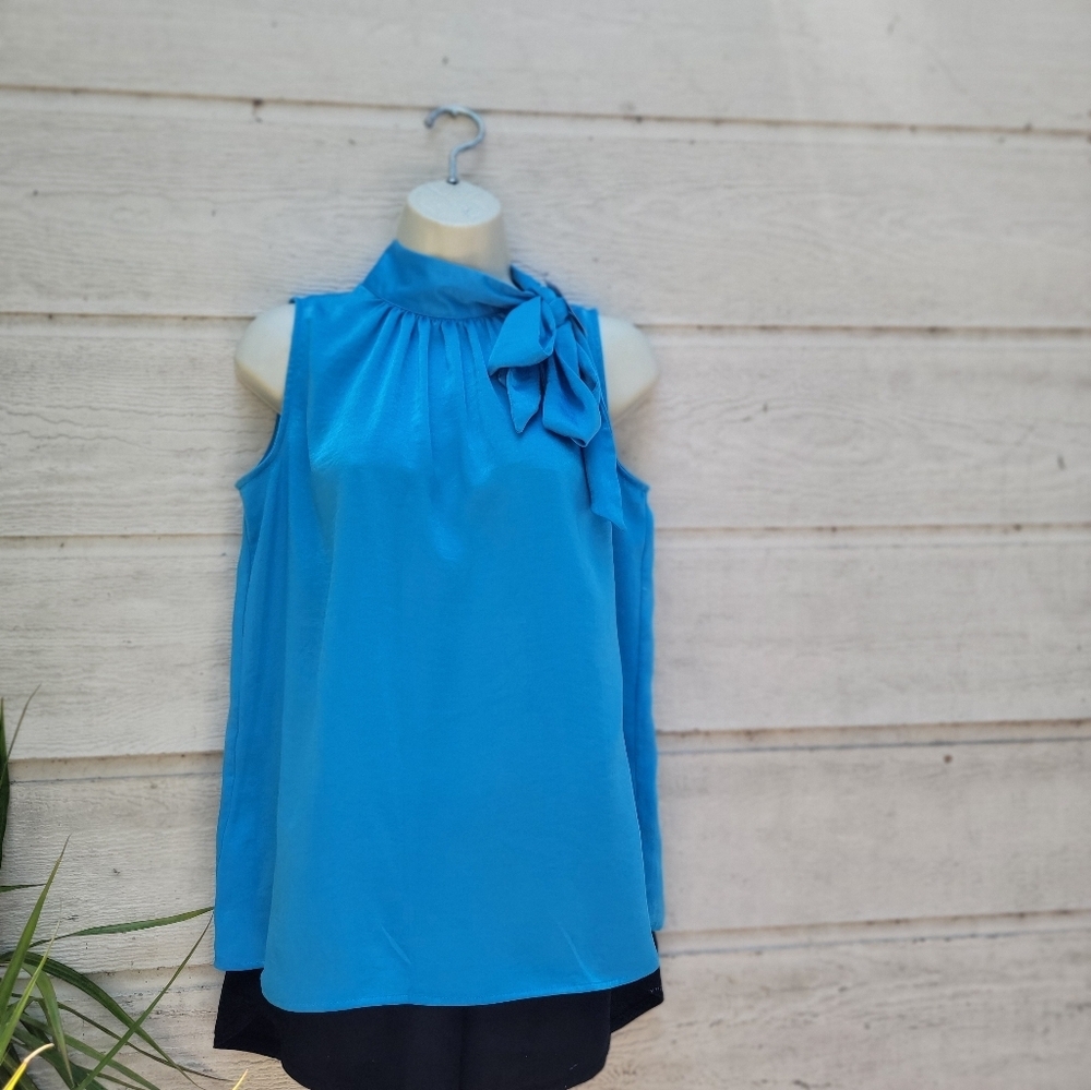 Worthington women blouse size S Color blithe blue - Picture 2 of 8